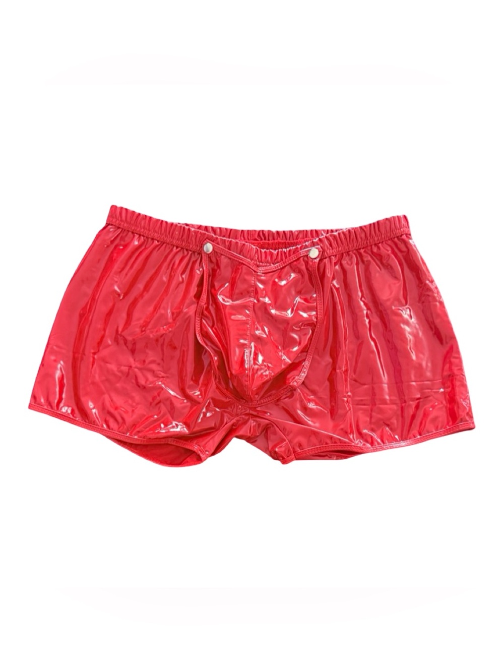 Red Glossy High‑Shine Shorts – S/M – Festival / Rave Wear